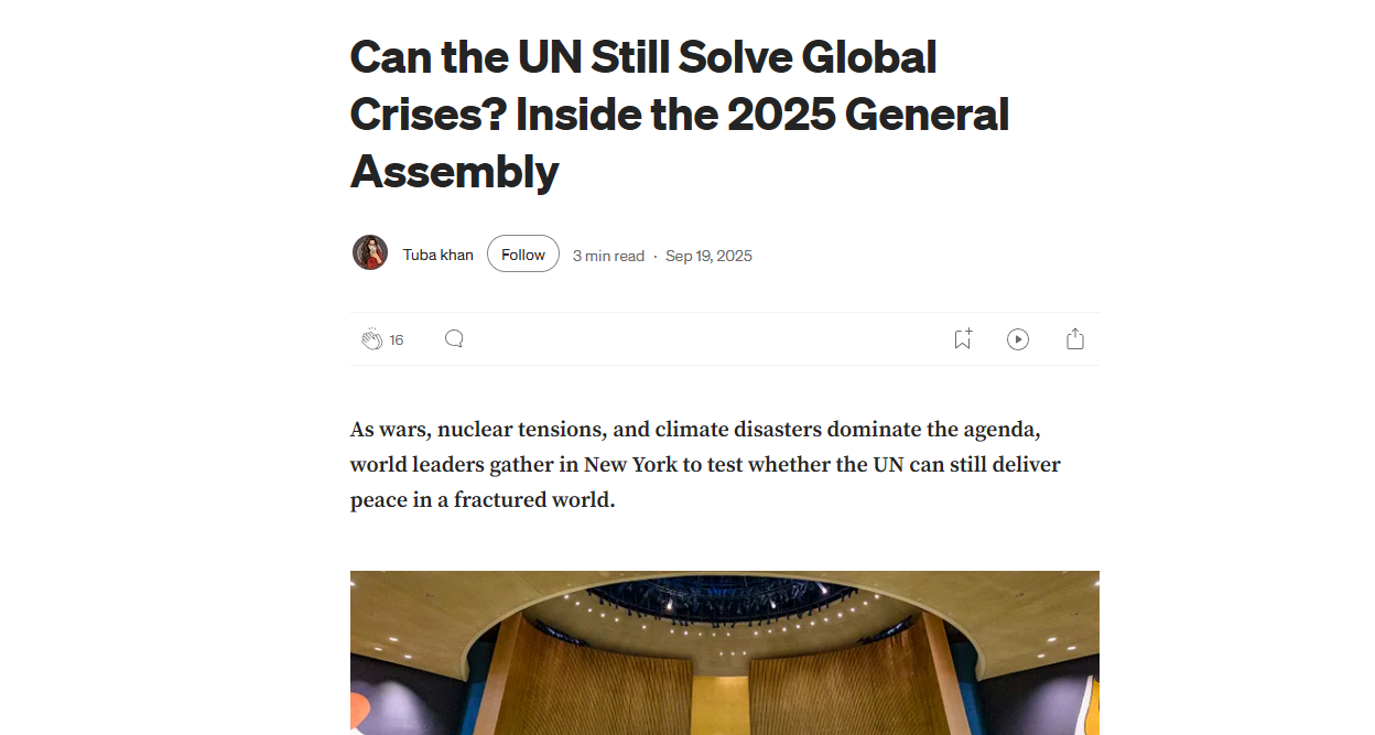 Can The UN Still Solve Global Crises? Inside The 2025 General Assembly